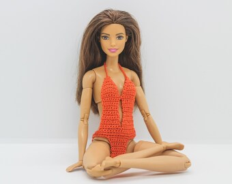 Swimwear for Barbie, monokini swimsuit for 11,5-inch fashion dolls, summertime clothes for Barbie doll