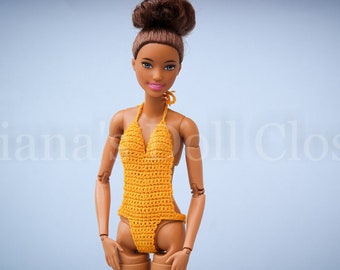 Swimsuit for made to move Barbie doll - one-piece swimwear for 11,5-inch fashion dolls