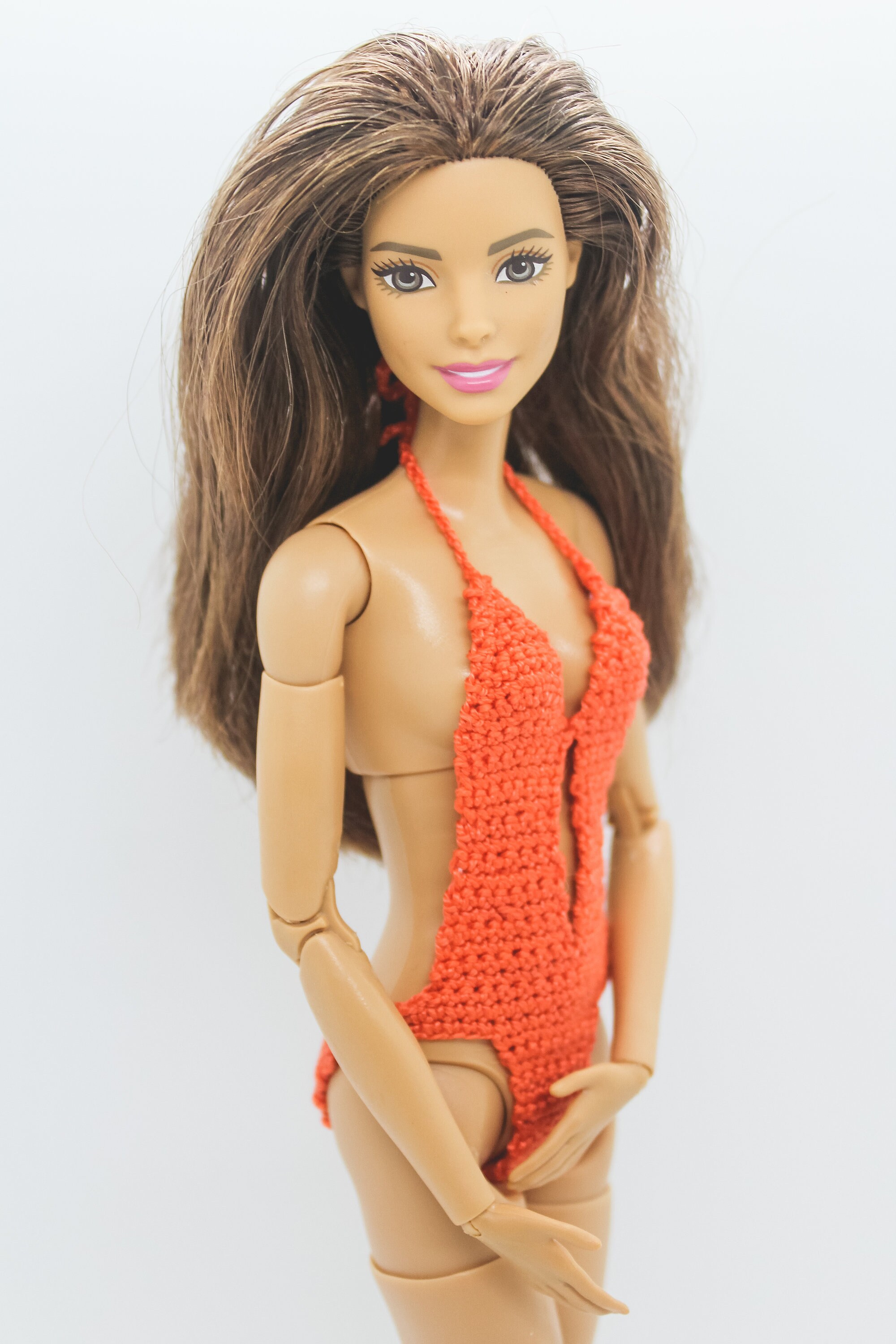 Barbie Massuit de maillot de bain Girls Kids Doll Logo Tie Costume de  natation