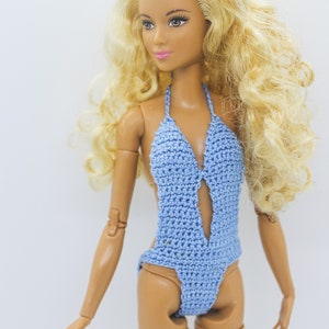 Bathing suit for Barbie dolls, swimsuit monokini for fashion dolls similar to Barbie image 4