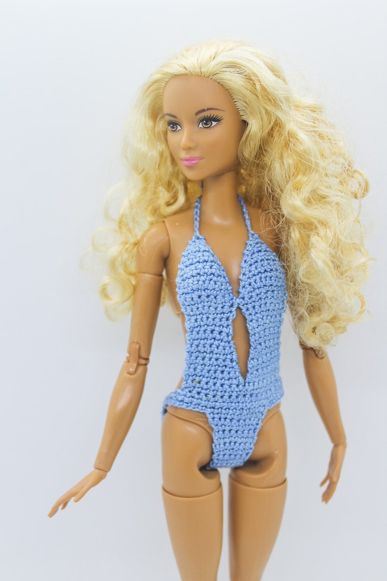 Bathing suit for Barbie dolls, swimsuit monokini for fashion dolls similar to Barbie image 4