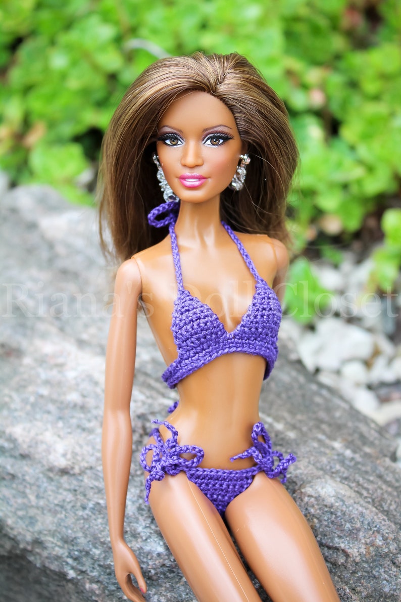 Fashion Doll Bikinis Purple Model Muse Barbie Doll Bathing | Etsy