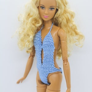 Bathing suit for Barbie dolls, swimsuit monokini for fashion dolls similar to Barbie image 5