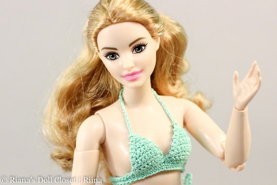 Bikinis de mu eca verde menta para Curvy Barbie traje de ba o para