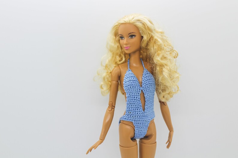 Bathing suit for Barbie dolls, swimsuit monokini for fashion dolls similar to Barbie image 1