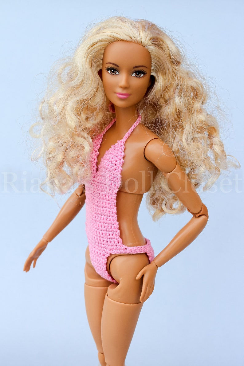 Swiwear for regular Barbie pink swimsuit for fashion dolls | Etsy