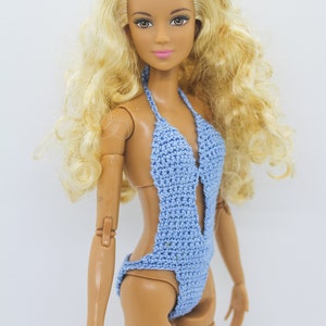 Bathing suit for Barbie dolls, swimsuit monokini for fashion dolls similar to Barbie image 3