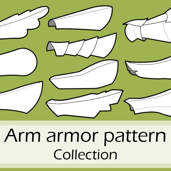 Foam/Worbla arm armor pattern collection by Pretzl Cosplay - PDF