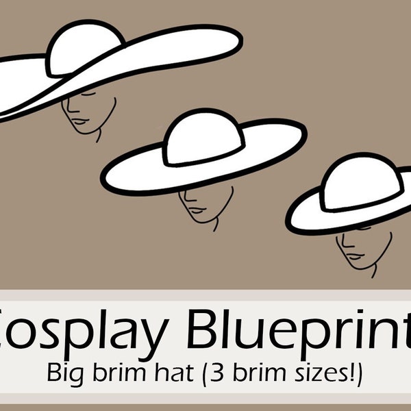 Digital cosplay EVA foam crafting big brim hat pattern by Pretzl Cosplay - PDF