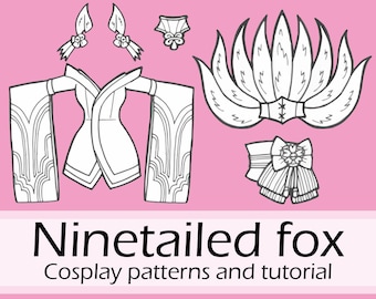 Nine tailed Fox spirit cosplay patterns and tutorial by Pretzl Cosplay - PDF