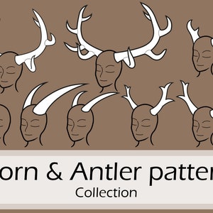 Foam antlers patternset and tutorial E-book collection by Pretzl Cosplay - PDF