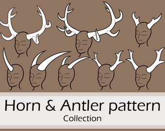 Foam antlers patternset and tutorial E-book collection by Pretzl Cosplay - PDF
