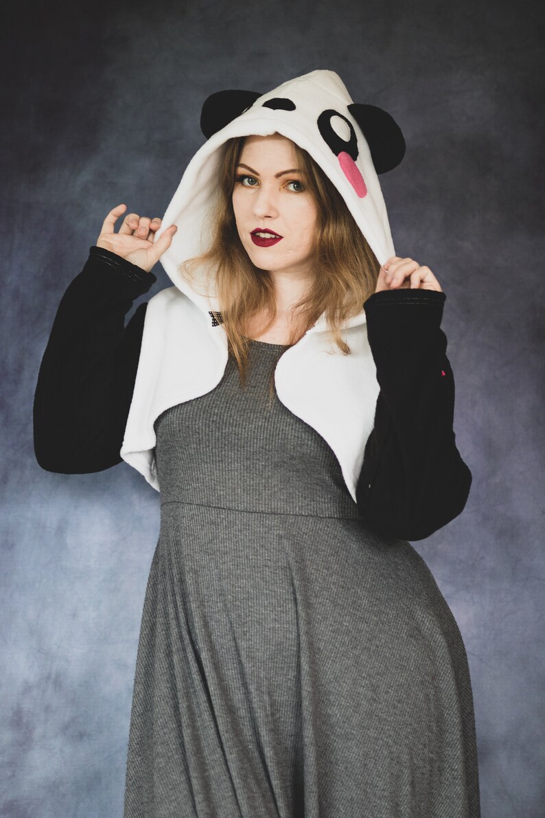 Cute anime panda cosplay costume hoodie shrug style kawaii Etsy