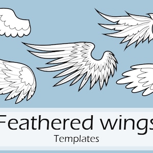 Feathered angel, bird, pegasus wings templates collection by Pretzl Cosplay - PDF