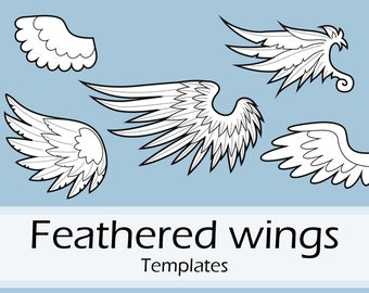 Feathered angel, bird, pegasus wings templates collection by Pretzl Cosplay - PDF