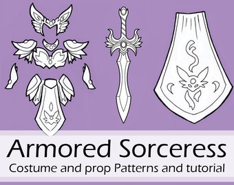 Armored Sorceress costume and sword crafting patterns and tutorial by Pretzl Cosplay - PDF