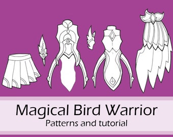 Magical bird girl Xayah patterns and tutorial by Pretzl Cosplay - PDF