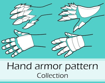 Foam/Worbla hand and finger armor pattern collection by Pretzl Cosplay - PDF