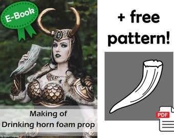 Tutorial E-book AND pattern &#39;foam prop drinking horn for cosplay and LARP&#39; by Pretzl Cosplay - PDF