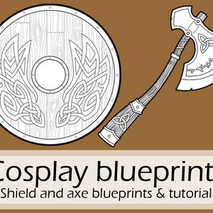 Fantasy viking axe and shield cosplay props template and tutorial E-book collection by Pretzl Cosplay - PDF