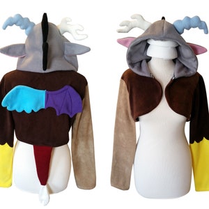 Geweldige chaos draak cosplay hoodie (schouderophalen stijl) draak, leeuw, chimera, schapen, geit, mythisch wezen, gryphon