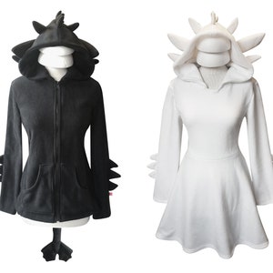 GIFT SET  black and white dragon couple, with 1 black hoodie and 1 dress, gift for engagement