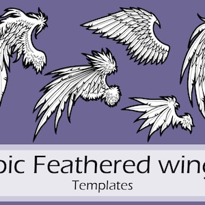 Epic feathered fantasy style wings templates collection by Pretzl Cosplay - PDF
