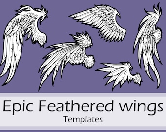 Epic feathered fantasy style wings templates collection by Pretzl Cosplay - PDF