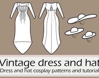 Vampire lady with big hat cosplay patterns and tutorial by Pretzl Cosplay - PDF