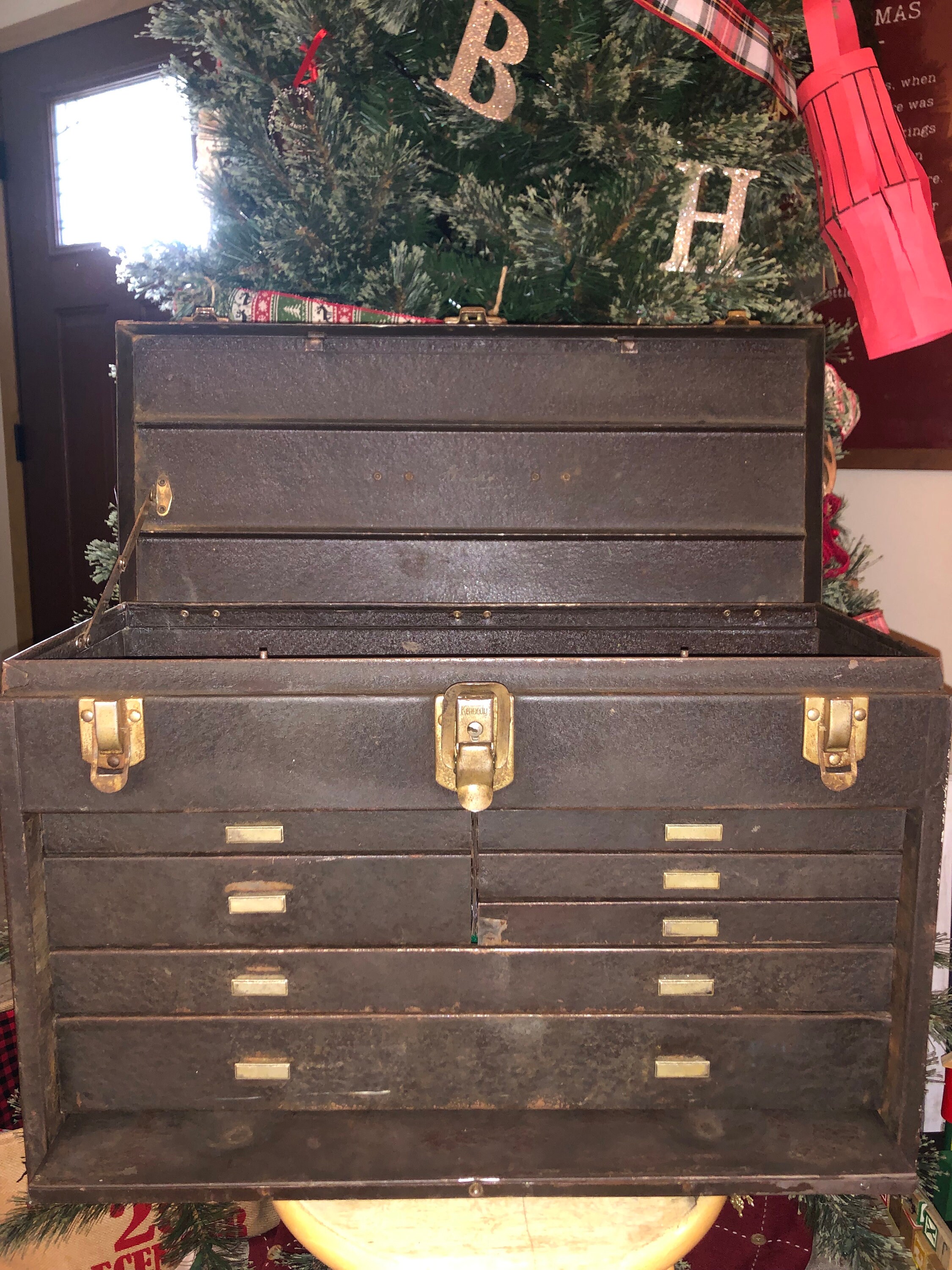 Antique Kennedy metal 7 drawer machinist chest collectible jewelers tool box