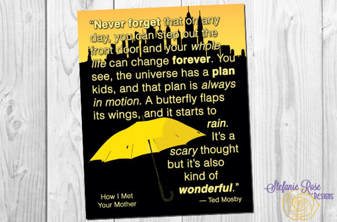 How I Met Your Mother Quote Ted Mosby the Universe Has A Plan Kids