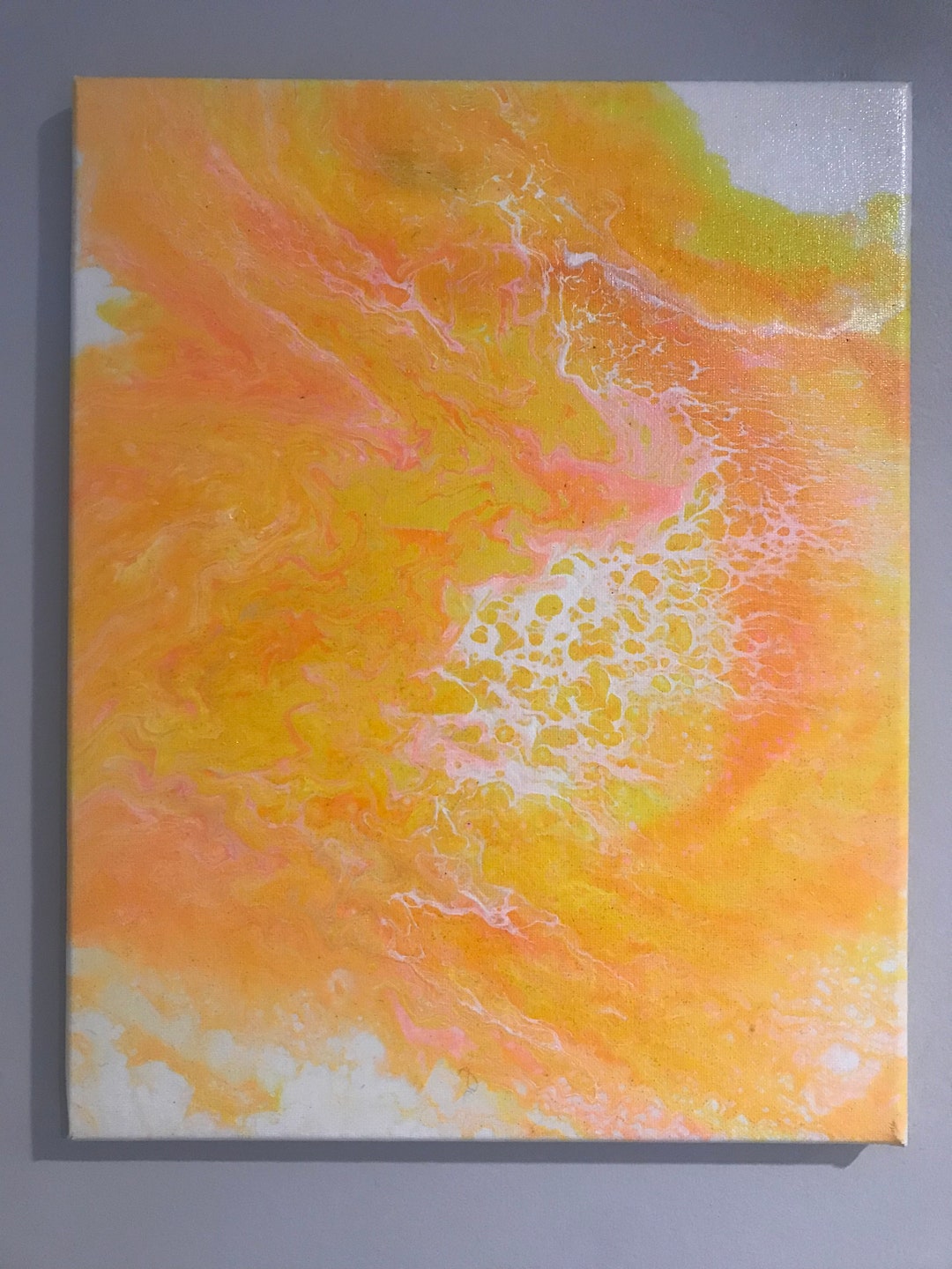 Pink and Yellow Painting - Etsy