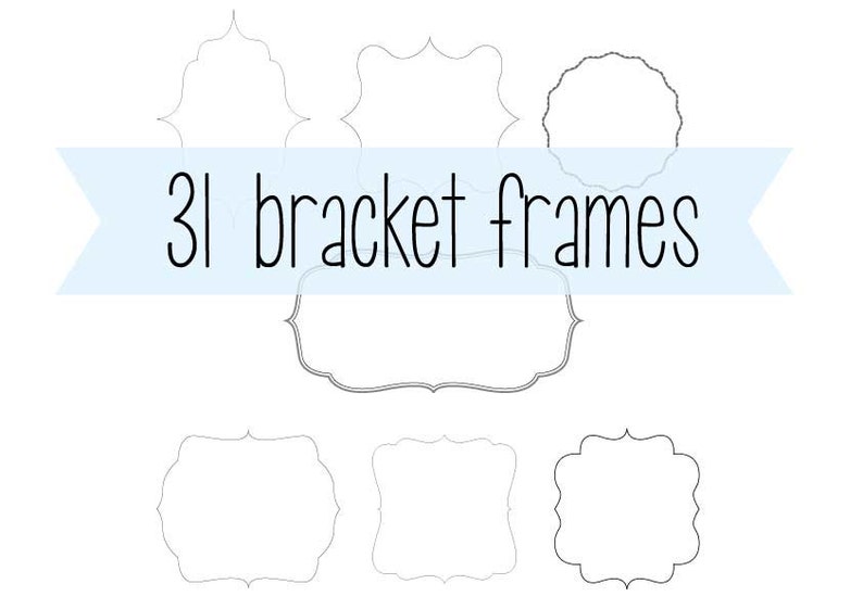 31 bracket frame borders with detail. Instant download. Border Etsy