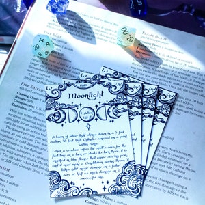 Moon Spell Card afdrukbare en invulbare sjabloon-digitale download voor Dnd, Pathfinder, RPG Games of de alledaagse heks!