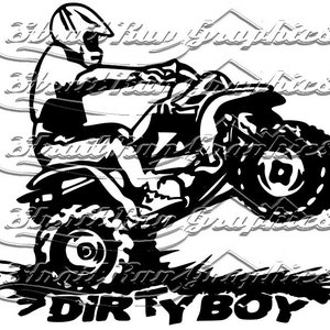 Dirty Boy ATV Riding SVG File Side by Side UTV, 4 Wheeler