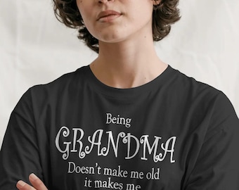 Blessed Grandma Tee, Grandkids, Cotton Grandmother Gift
