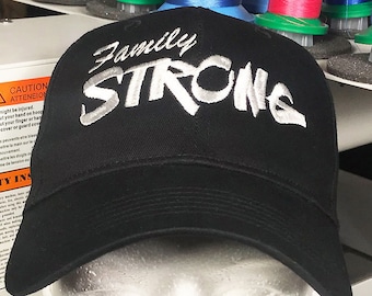 Family Strong Embroidered Baseball Cap, Cotton, Low Profile