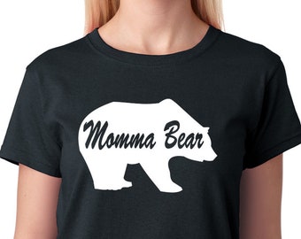 Momma Bear T-Shirt, Great Gift Shirt for Mom, Gift for Mothers Day or Birthday, Short Sleeve