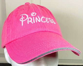 Embroidered Princess Cap, Pink baseball style hat, adjustable one size fits all,  classy trendy look, casual headwear