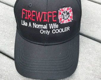 Firefighter Wife Baseball Cap, Embroidered Cotton Hat