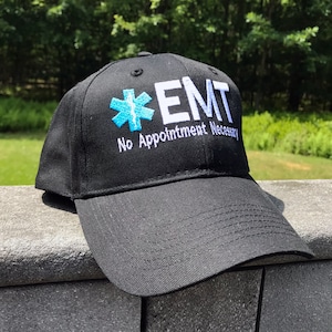 EMS / EMT Embroidered Cap, Star Of Life, Emergency Medical Technician, First Responder Hat, Medical, Ambulance