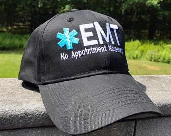 Embroidered EMT Cap, Star of Life, First Responder Hat