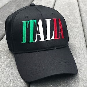 Italia Embroidered Cap, Italian Flag, Red White Green, Country Colors, Bold Design, Beautiful Embroidery, One Size Fits All Hat