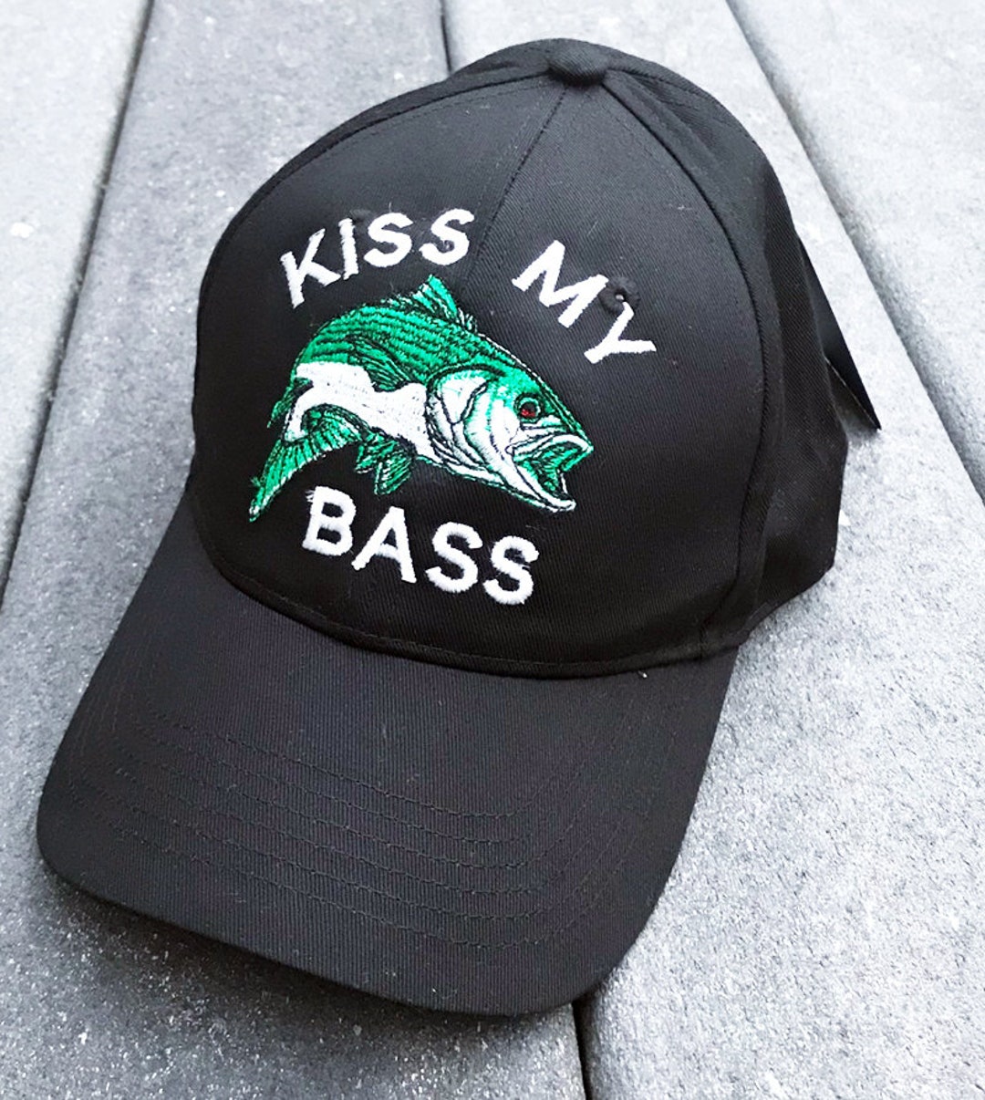 Funny Fishing Hat kiss My Bass Embroidered Fisherman Cap. -  Ireland
