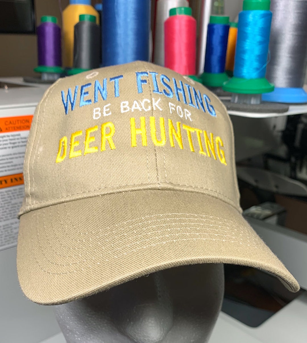 Funny Fishing and Hunting Cap, Embroidered Baseball Cap, Hunting