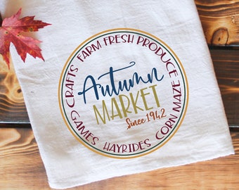 Autumn Market Fall Kitchen Flour Sack Towel