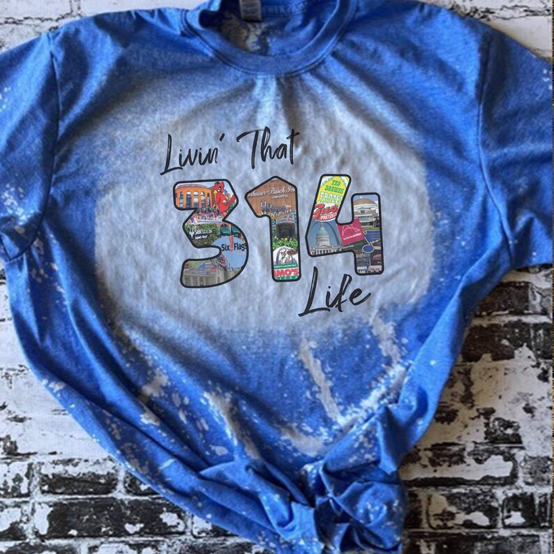 Livin' That 314 Life St. Louis Area Missouri Shirts Blue