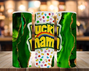 Lucky Mama St. Paddy's Day Tumbler Green Lucky Charms Tumbler Magically Delicious Sublimation Tumblers 20oz or 30oz