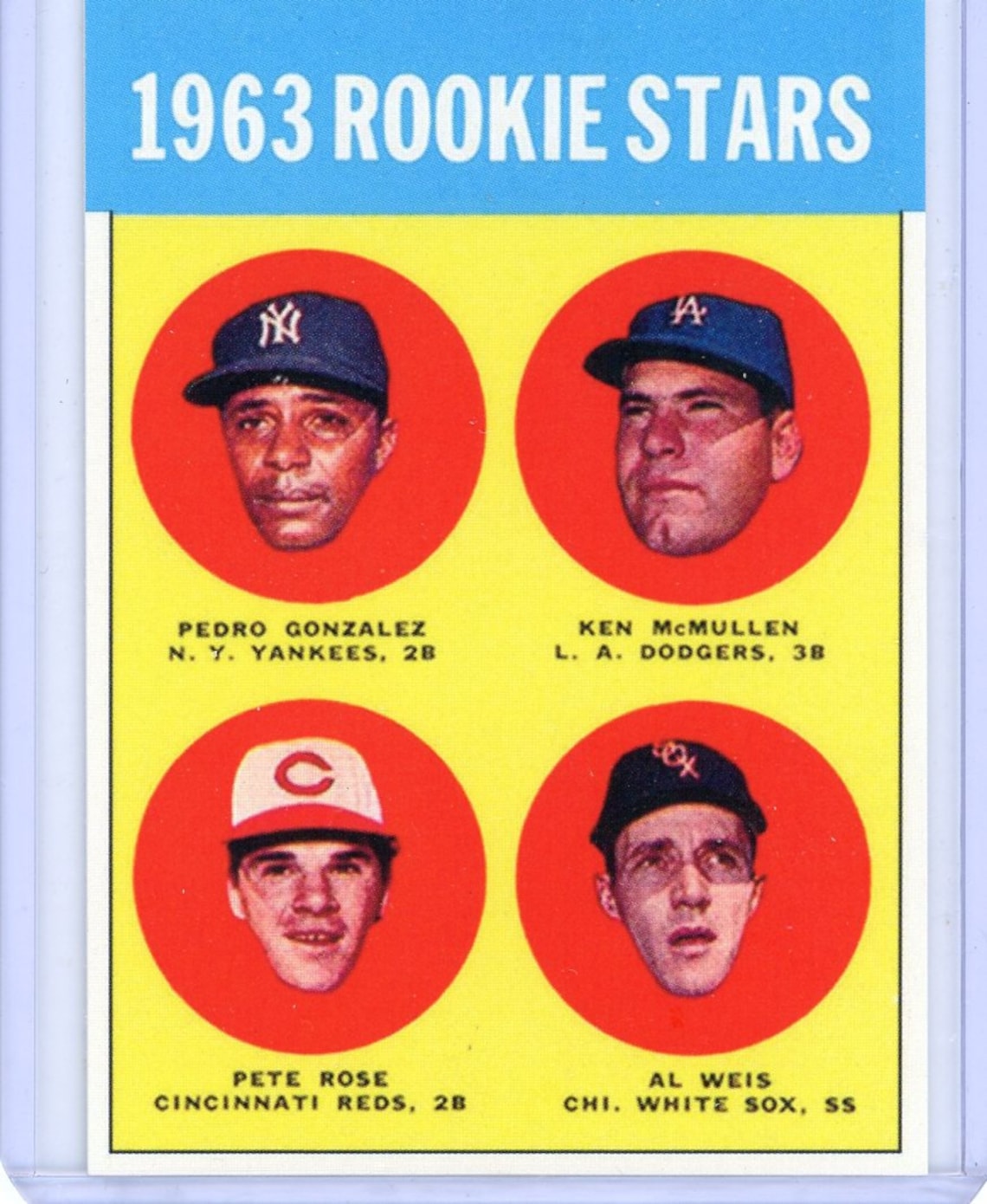 1963 Topps Pete Rose Rookie Reprint Baseball Card Etsy