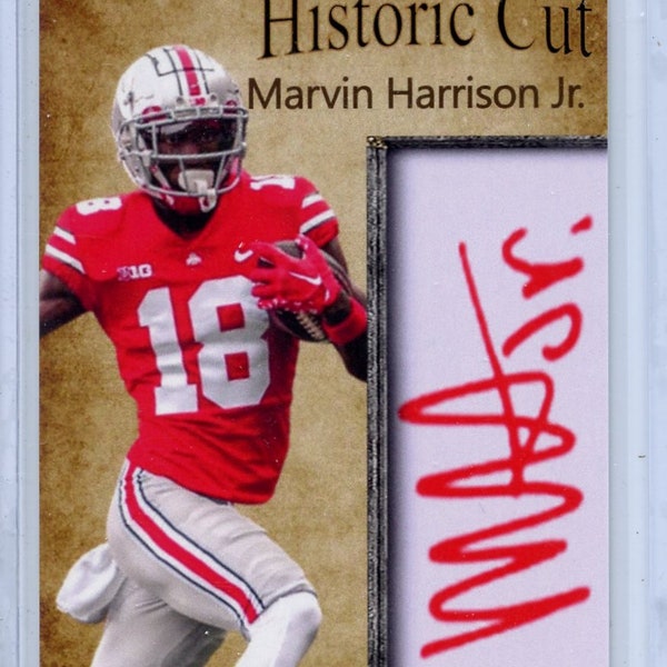 MARVIN HARRISON Jr. - Ohio State  - Rookie Card - 2023 Historic Cut - Facsimile Signature - Short Print (only 500 printed) - J1348